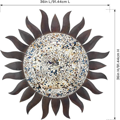 Regal Art & Gift Dazzle Large Metal Sun Wall Decor - 36 Inch | Indoor Outdoor Rust-Resistant Sunburst Sculpture | Eye-Catching Metal Sun Wall Art Accent for Patio, Garden, Living Room