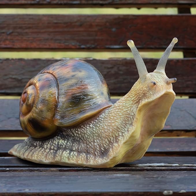 Garden Snail Figurine - Resin Sculpture, Snail Decor, Suitable for Outdoor Pond Garden Lawn Landscape Decoration, Unique Home Decor(7 inches)