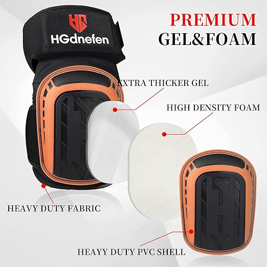 Knee Pads for Work,Knee Pads for Men Construction - Industrial Construction Grade, Knee Pad with Soft Gel Cushion,Non-Slip,Adjustable Straps for Construction, Work, Flooring, Gardening, Cleaning, Tiling