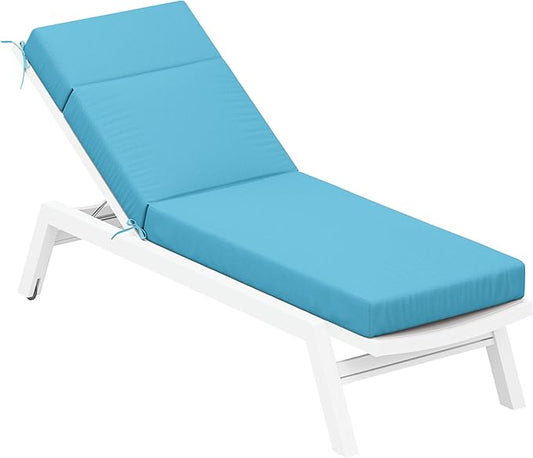 Chaise Lounge Cushion for Outdoor Furniture, Waterproof Fade and Tear Resistant Lounge Deck Chair Cushions for Patio Lawn Pool Resort Hotel