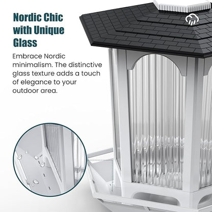 MrCrafts Nature 2 Pcs Haning Bird Feeder for Outdoors, Wild Bird Feeders for Outside, Fits for Cardinals, Unique Bird Watching Gift, Standard White, Large Size(2 Pcs)