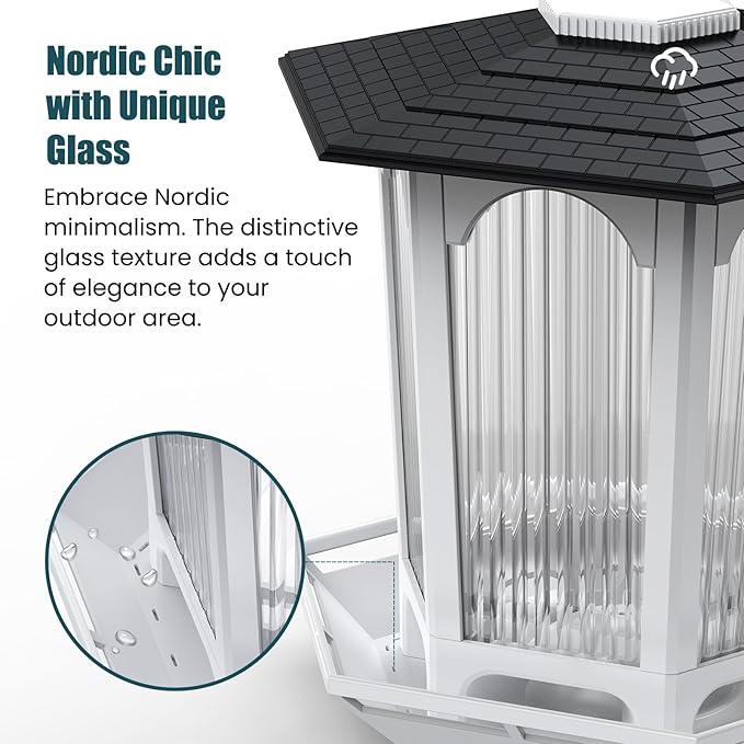 MrCrafts Nature Hanging Bird Feeder for Outdoors, Wild Bird Feeders for Outside, Fits for Cardinals, Unique Bird Watching Gift, Standard White, Large Size(1Pcs)