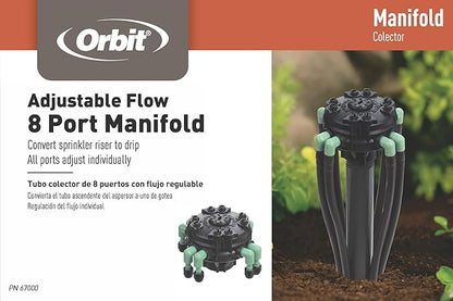 5-Pack Orbit 8-Port Manifold with Adjustable Flow for Irrigation