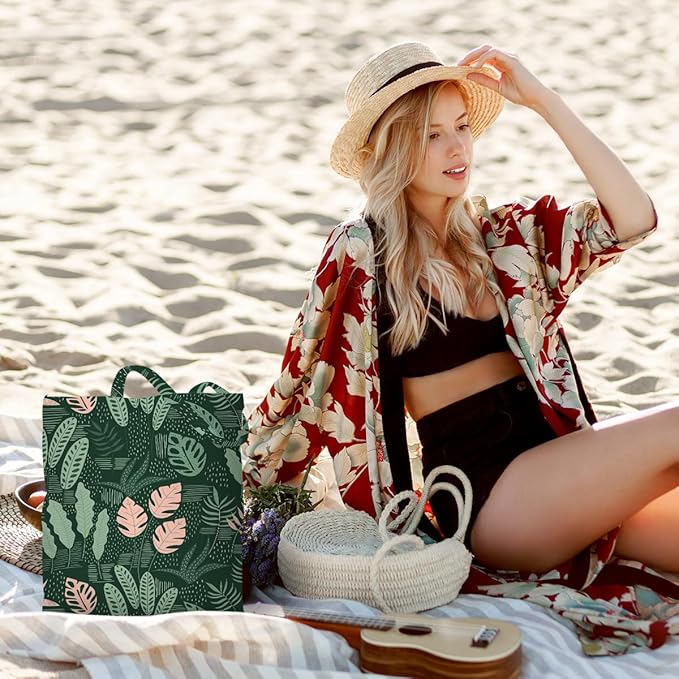 Animal Plant Tote Bag SeaTurtle Butterfly Cat Elephant Gifts Lemon Vegetable Themed Gifts Beach Bag for Camping
