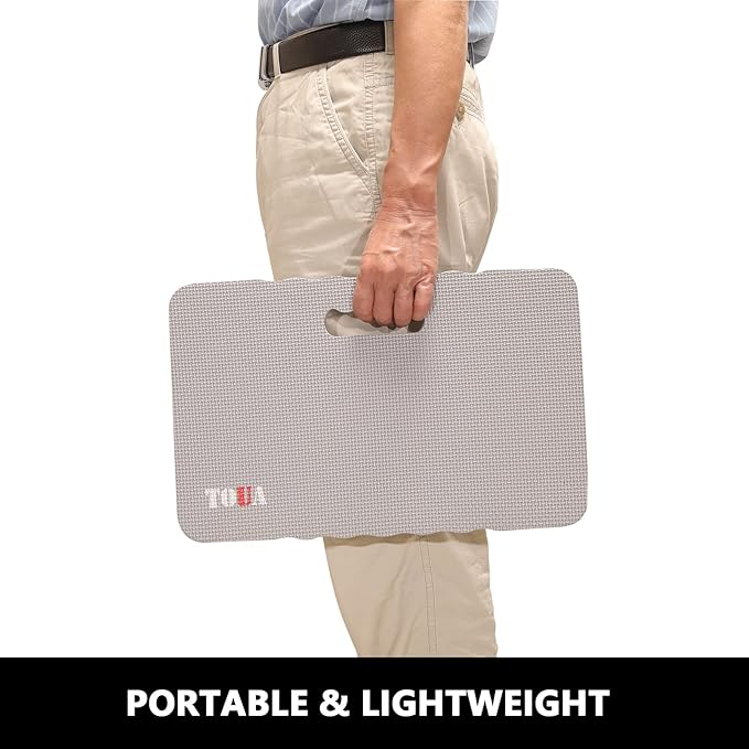 TOUA Kneeling Pad Thick Extra Large High Density Foam Comfort Kneeling Pad for Work Gardening Yoga Exercise Garden Knee Pad, Gray 2 Pack