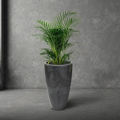27.6" Tall Planter | Eco-Friendly, Durable, Lightweight | Indoor/Outdoor Use, All-Weather, Contemporary Design by Brazilian Artisans - Black