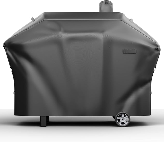Pellet Grill Cover for Camp Chef Smoker, Upgraded Full-Length Heavy Duty Waterproof Anti-UV Cover for Woodwind Pro 24 PG24SE PG2424SGB SmokePro DLX 24 PG24MZG PG24WWSB, for Camp Chef 24 with Sidekick