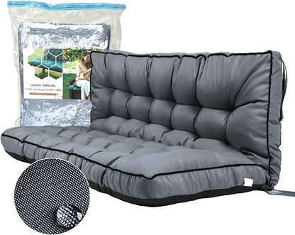 Replacement Cushions for Swing, Swing Cushions 3 Seater Replacement, Waterproof Thicken Washable Pad Cushion for Outdoor Indoor Furniture Swing Patio (Light Gray, 40x63 inch)