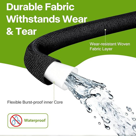 Garden Hose 50 ft x 5/8 in, Ultra-Light, All-Weather Water Hose, Leak-Free Connections,High Pressure Abrasion-Resistant Eco-Friendly.