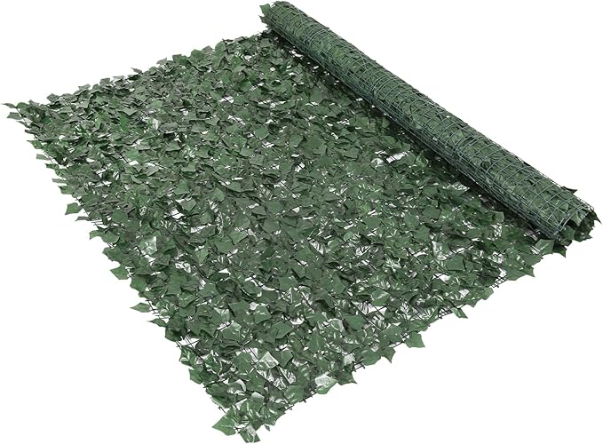 VEVOR Artificial Ivy Privacy Fence Screen, 96 x 72 in Faux Ivy Vine Leaf Hedges Fence, Greenery Privacy Fence with Strengthened Joint, Green Wall Decoration for Outdoor Garden, Yard, Balcony