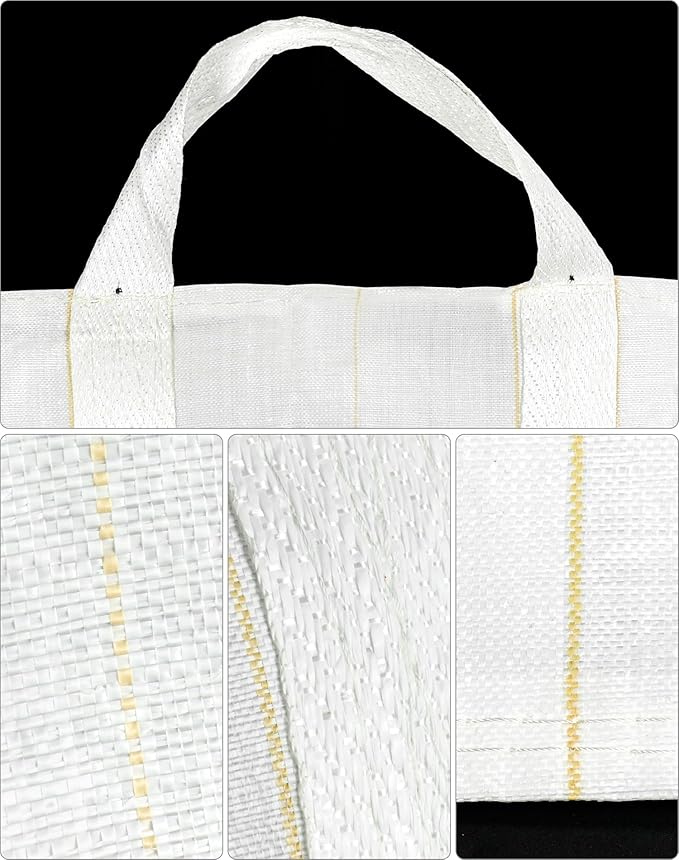 QWORK FIBC Bulk Bag, 4 Pack Sandbags 1 Ton Industrial Grade Bag Holds 2200 LBS, Woven Polypropylene Bags 35" x 35" x 43"