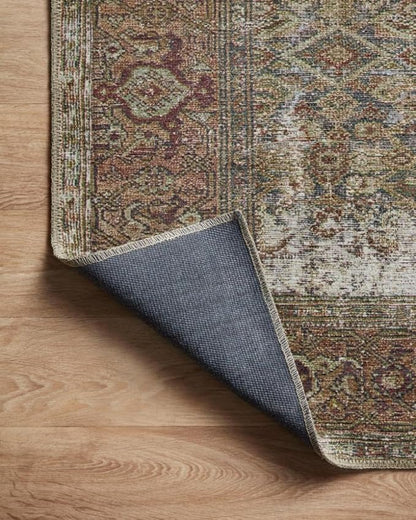 Loloi Amber Lewis Georgie Collection GER-07 Moss/Salmon 2'-6" x 9'-6", .19" Pile Height, Runner Rug