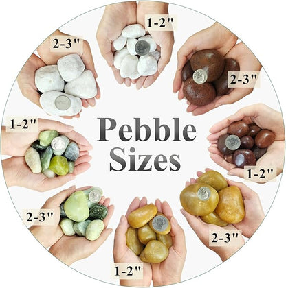 FANTIAN 5 lbs Yellow River Rocks, 1-2 Inch Polished Pebbles for Indoor Plants, Decorative Rocks Stones for Landscaping, Vases, Aquariums, Fountains, Pathways, Backyard and Garden