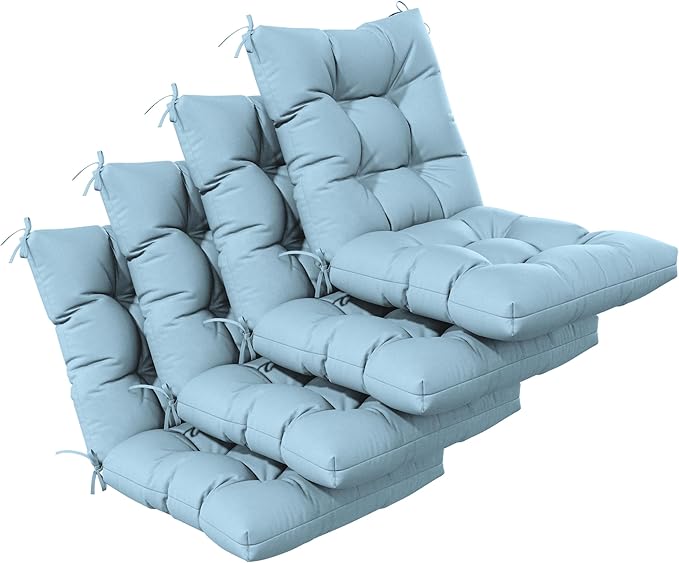 Patio Seat&Back Chair Cushions for Outdoor Furniture，Comfortable Cushions for Rocking/Dining/Lawn Chair-Set of 4