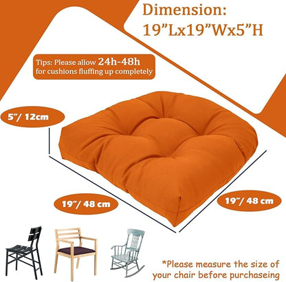 MTMR Water-Repellent Outdoor Chair Cushions Set of 2, 19”X19” Patio Chair Cushions with High Elasticity PP Cotton, Thick Tufted Outdoor Patio Furniture Cushions, Seat Cushions for Outdoor Furniture