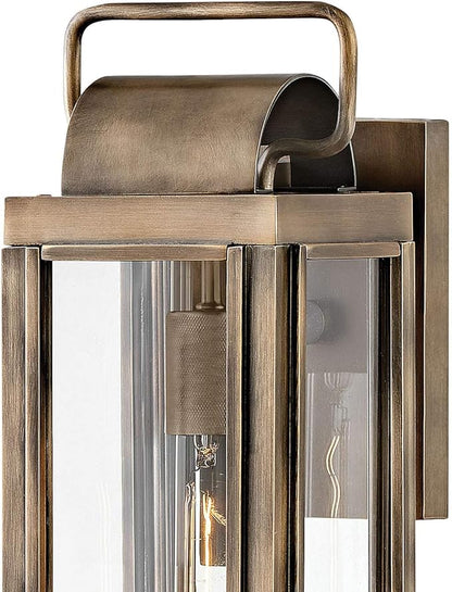 Hinkley Sag Harbor Large Wall Mount Lantern - Heritage Collection, 1-Light, Traditional, Aluminum, Clear Glass - Burnished Bronze Finish