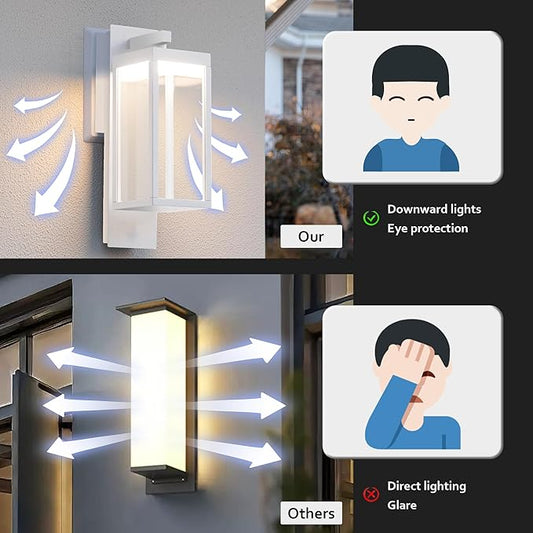 Outdoor Wall Sconce, Exterior Waterproof Wall Lanterns,Modern Black Exterior Light Fixture with Clear Glass Shade, Anti-Rust Outdoor Wall lamp for Patio Front Door Entryway Garage
