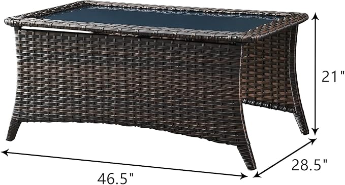 HUMMUH Outdoor Furniture 6 Pieces Patio Furniture Set Wicker Outdoor Sectional Sofa with 2 Patio Chairs,Ottomans,Coffee Table…