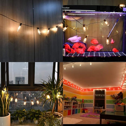 ST40 20Ft LED Outdoor String Lights with 22 Edison Shatterproof Bulbs, C9/E17 Screw Base, Waterproof Commercial Grade Patio Lights UL Listed for Outside Backyard Garden Bistro Porch Decor-Brown