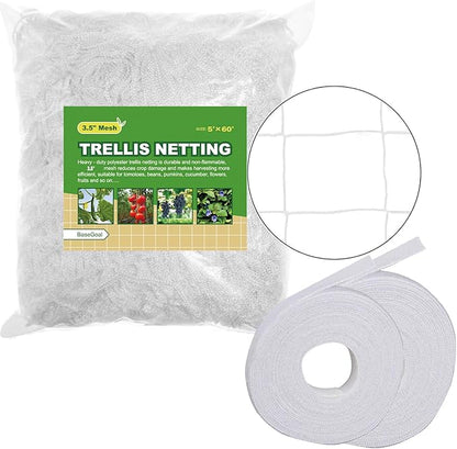 BaseGoal All-Weather Trellis Netting Mesh Plant Garden Vine Growing Flexible String Net