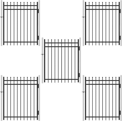 Pinnacle Fence Gate Pack of 5 - Heavy Duty Steel, 5FT x 4FT, Anti-Rust, Decorative for Residential, Yard, Pool, Patio