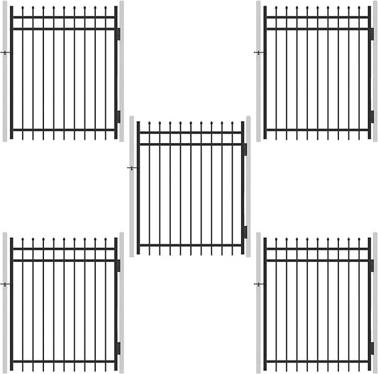 Pinnacle Fence Gate Pack of 5 - Heavy Duty Steel, 5FT x 4FT, Anti-Rust, Decorative for Residential, Yard, Pool, Patio