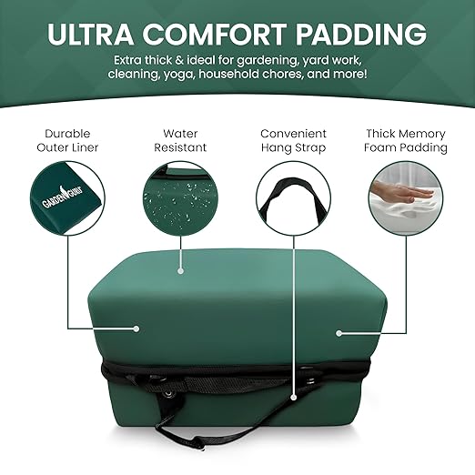 Garden Guru Extra Thick Gardening Kneeling Kneeler Pad – Ultra Soft Foam Cushion Padding for Knee – Water Resistant - Garden Kneeler Mat for Yard Work, Household Chores,Roofing & More - 1 Case (8 Pcs)