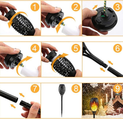 Kurifier Solar Lights Outdoor, 8Pack Solar Torch Light with Flickering Flame, Waterproof Solar Garden Light, Outdoor Solar Lights for Yard, Flame Torches for Outdoor Decorations Decor Yard