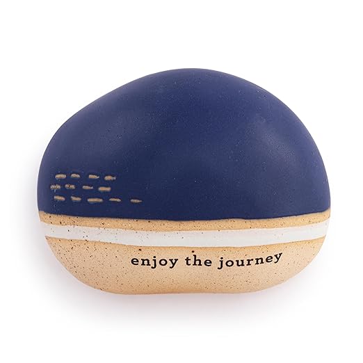 DEMDACO Inspired Everyday Collection Enjoy The Journey Dragonfly 2-Toned Blue and White 4.5 x 3 Stoneware Decorative Garden Stepping Stone Patio Walkway Sculpture Yard Art