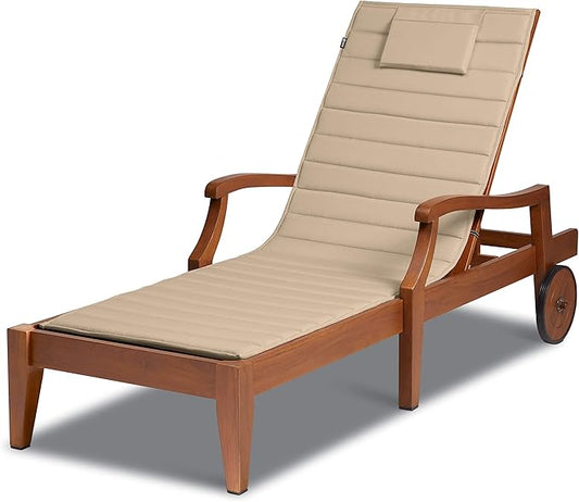 Classic Accessories Storigami Water-Resistant 74 x 23 Inch Chaise Lounge Cushion, Antique Beige, Patio Cushion