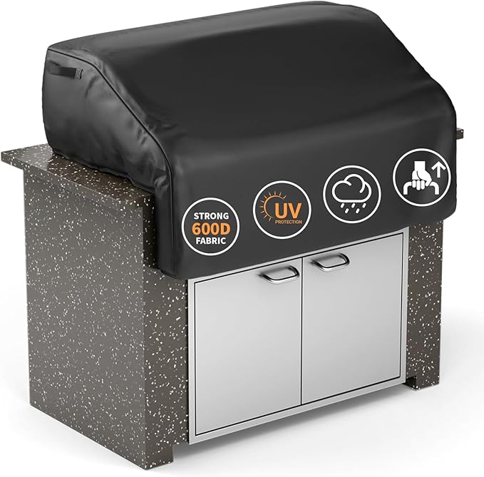 Grisun 45 Inch Built-in Grill Cover for Bull Built in Gas Grills 42-45 inch, Grill Cover for Outdoor Grill, Bull Outdoor Kitchen & Grill Head Cover, Heavy Duty Waterproof BBQ Grill Cover with Handle