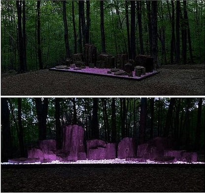 340PCS Glow Stone Glowing in The Dark Pebbles Outdoor Decor Fish Tank Gravel Rocks Decoration (Pink in Daytime, Purple in The Dark)