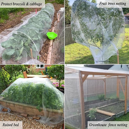10X50Ft Garden Netting Pest Barrier – Ultra Fine Mesh Netting Plant Covers & Row Cover, Protects Vegetables, Fruits, Flowers from Mosquitoes, Insects, Birds, Deer & Squirrels