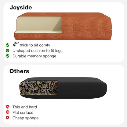 Joyside Outdoor Chair Cushions Set, 22x25/22x24 Inch Patio Furniture Deep Seat Cushions, Water Resistant & Thick Cushion, Outdoor Replacement Cushions for Seat and Sofa (Orange, 5 Set)