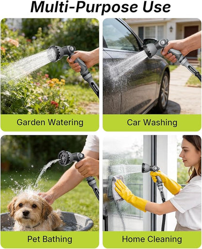 Garden Hose, Flexible Ultra Lightweight Durable, Kink-Free Water Hose - Non-Shrinking, Easy to Store, All-Weather, High-Pressure, Black (10 FT)