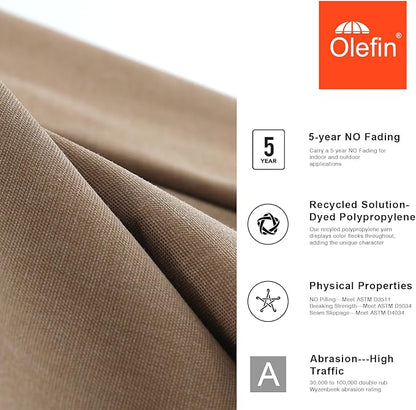 MASTERCANOPY 5-Year-Non-Fading Olefin 9FT Patio Umbrella Replacement Canopy-Khaki Canopy Only