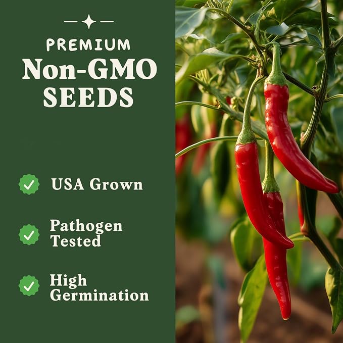 Seedboy Ghost Pepper Seeds for Planting Indoor and Outdoor, Non-GMO Vegetable Seed Packet for Hydroponic Garden Indoor or Planting Outdoors (Bhut Jolokia Ghost Pepper)
