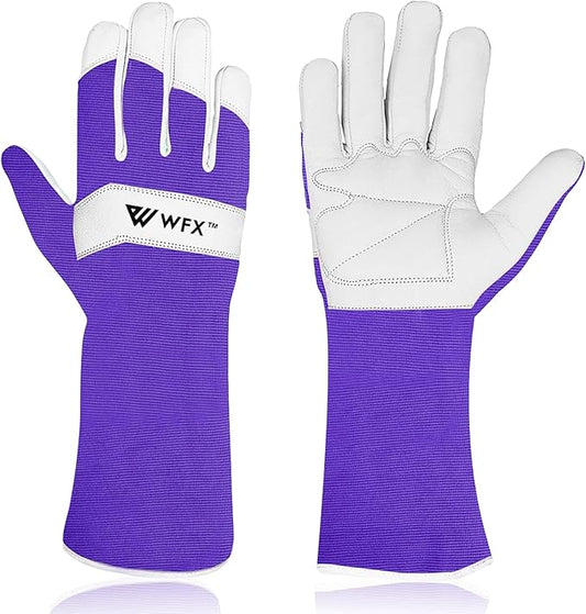 Long Gardening Gloves Leather Ladies Men Women Durable Goatskin Garden Gloves Forearm Thorn Proof Work