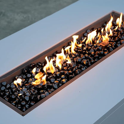 Mr. Fireglass 10 Pounds Blended Fire Glass Diamonds for Fireplace Fire Pit & Lanscaping - 1 inch High Luster Onyx Black Fire Rocks (Pack of 2)