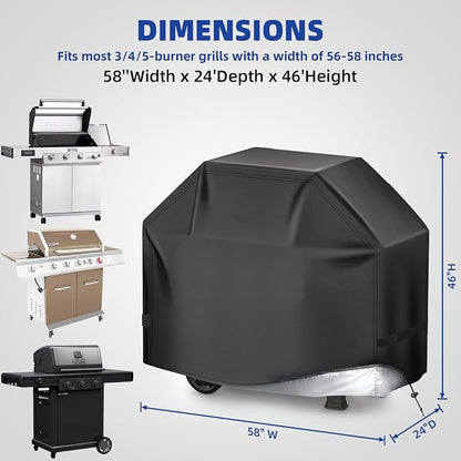 Perfect Grill Cover for Outdoor Grills Waterproof Rip-Proof Weather Resistant for Reliable Protection Griddle Cover Easy to Clean Adjustable Hem Drawstring Fade Resistant (Brown, 48)