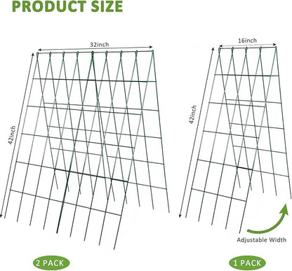 2 Pack Cucumber Trellis for Raised Garden Bed, 42"X 16" A-Frame Garden Trellis, Metal Climbing Plants Support Trellis for Tomato, Beans,Vegetables