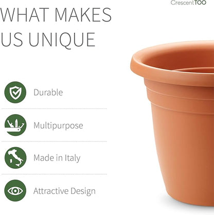 Crescent Too Emma Plant Pot, 10-Inch Terracota (Bag of 12)