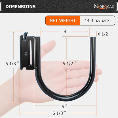 10-Pack 4" E Track J Hooks, Heavy Duty Black Steel Hanger 1,400lbs Break Strength E-Track Tie Down Accessories for Box Truck, Enclosed Trailer, Garage, Vans, Warehouse, Workshop