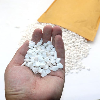 White Rocks. Decorative Pebbles. 1/5 Inch 5 lbs for Garden, Landscaping, Indoor, Vase fillers, Crafting, Succulents, pots, Plants (Mini (0.2 Inch), Tumbled, 5)