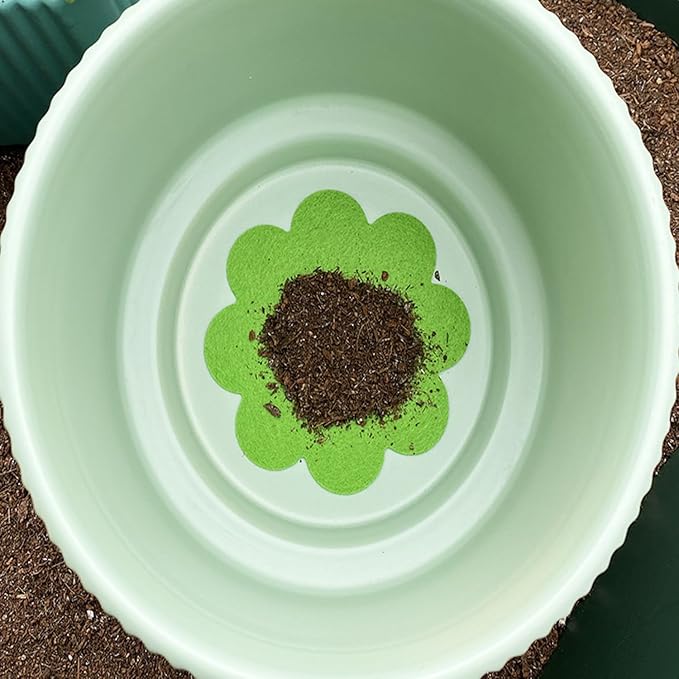 60 Pack Plant Pot Hole Pads Fiber Fabric Instead of Mesh Pad Drainage Hole Cover Pad Fine Filter Non Dirt Bottom Screen Layer Stopper to Prevent Soil Loss Planters Pots Watering