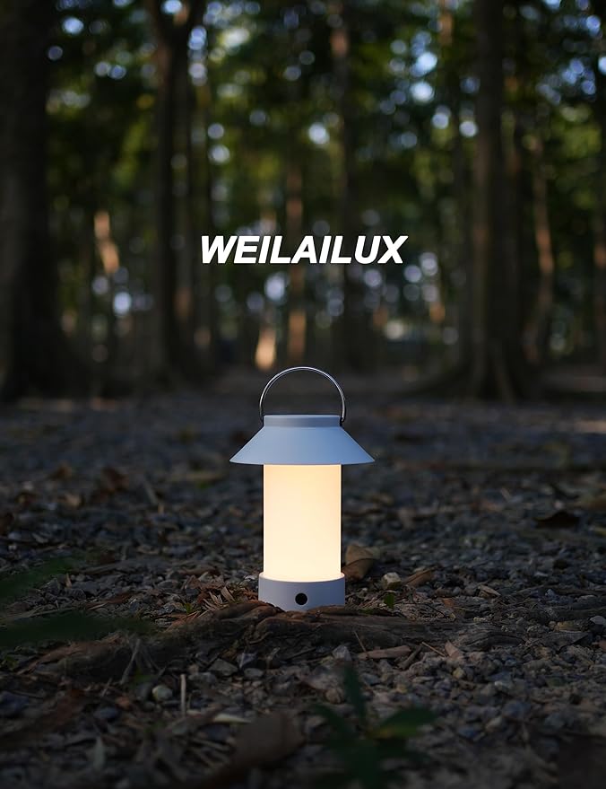 Rechargeable Outdoor Lantern Waterproof, Dimmable Warm White & Flickering Flame Mood Light, Portable Cordless Table Lamp for Patio/Camping/Shower/Emergency Power Outage (Green)