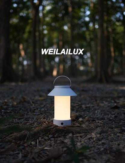 Rechargeable Outdoor Lantern Waterproof, Dimmable Warm White & Flickering Flame Mood Light, Portable Cordless Table Lamp for Patio/Camping/Shower/Emergency Power Outage (Green)