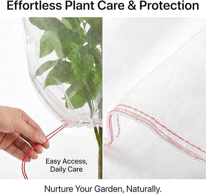 Sukh Bird Netting for Garden Protection - 3 Pack 2.3 x 3.3 FT Blueberry Bush Netting Covers with Drawstring Pest Barrier Plant Net for Fruit Trees, Tomato, Strawberry from Birds, Chicken & Cicadas