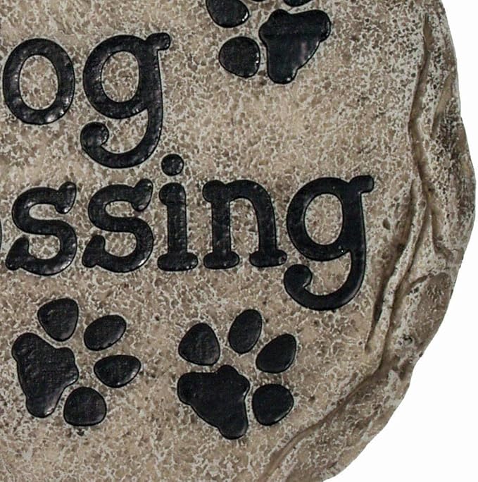 Spoontiques - Garden Décor - Dog Crossing Stepping Stone - Decorative Stone for Garden (Pack of 10)