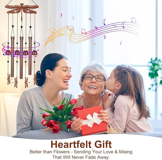 Metals Dragonfly Wind Chimes for Outside to Create a Zen Atmosphere Suitable for Outdoor Garden Patio Home Decor,Melodious Melodic Tones Wind Chimes Suitable as A Birthday Gift for Women Mom
